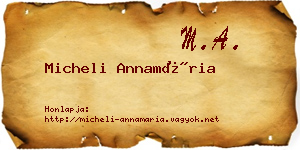 Micheli Annamária névjegykártya